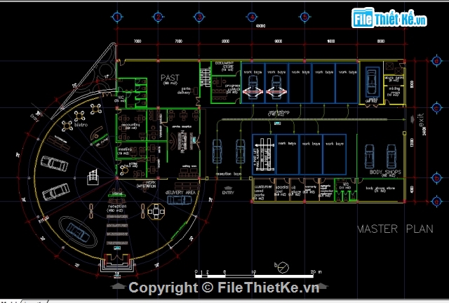 bản vẽ kết cấu,kết cấu của hàng xe ô tô,showroom,cửa hàng showroom hãng meceder