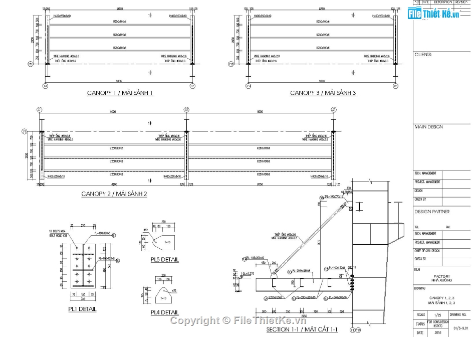 Chi tiết sảnh mái,Mái sảnh nhà xưởng,Kết cấu mái sảnh,Bản vẽ Canopy,Chi tiết kế cấu Canopy,File Autocad kết cấu mái sảnh