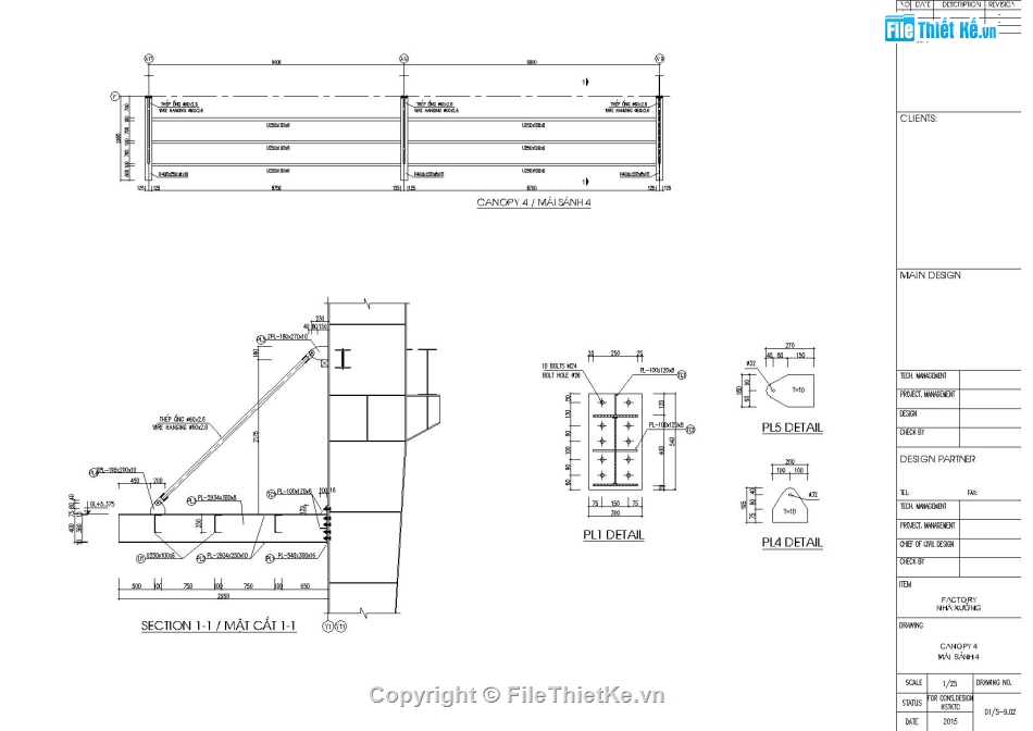 Chi tiết sảnh mái,Mái sảnh nhà xưởng,Kết cấu mái sảnh,Bản vẽ Canopy,Chi tiết kế cấu Canopy,File Autocad kết cấu mái sảnh