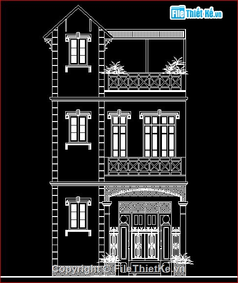 Bản vẽ kết cấu nhà phố 3 tầng đầy đủ chi tiết