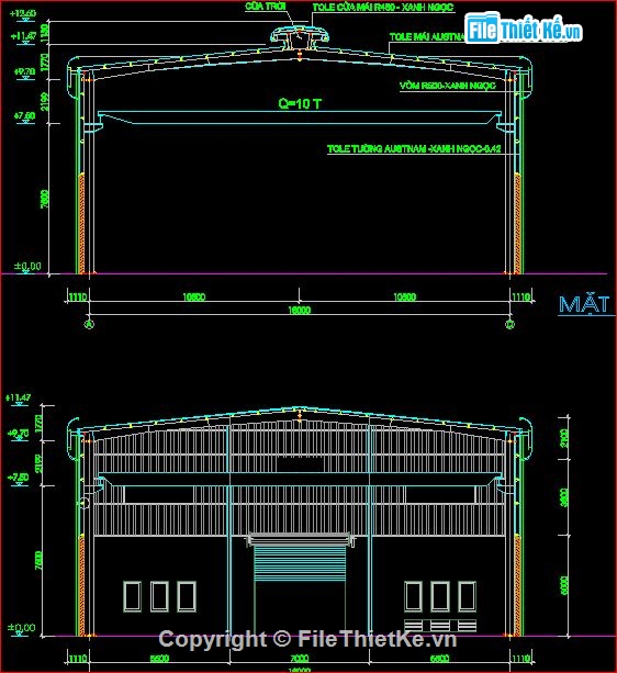 xưởng công nghiệp,Nhà công nghiệp,kết cấu 2 tầng,nhà công nghiệp kích thước 27 x 70m