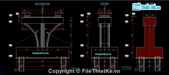 Mố chữ U,trụ đặc thân hẹp,cọc khoan nhồi D1000,Trụ thân hẹp,trụ vát cong,mố U