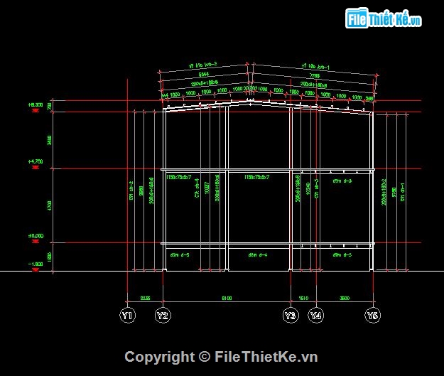 kết cấu nhà thép,Nhà hai tầng,bản vẽ nhà khung thép