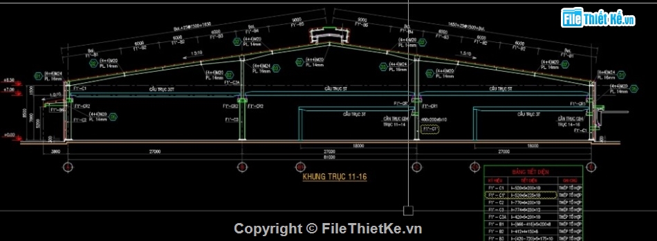 Bản vẽ cột kèo nhà xưởng 81m,Bản vẽ cửa nóc gió nhà xưởng,Bản vẽ dầm cầu trục nhà xưởng,Bản vẽ kết cấu thép nhà xưởng 81m