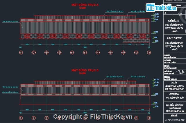 File cad nhà xưởng,cad nhà kho,cad nhà xưởng sản xuất,nhà kho 20x70m,kết cấu thép