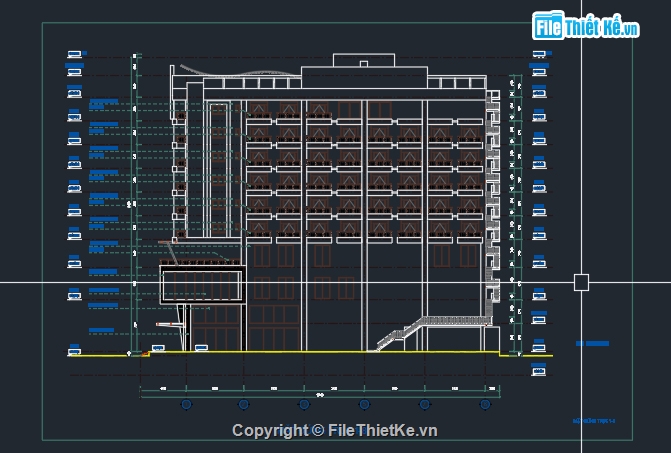 kiến trúc khách sạn,khách sạn,bản vẽ khách sạn,bản vẽ autocad khách sạn,bản vẽ autocad khách sạn tuyệt đẹp.,khách sạn 50x20m