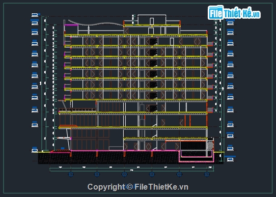 kiến trúc khách sạn,khách sạn,bản vẽ khách sạn,bản vẽ autocad khách sạn,bản vẽ autocad khách sạn tuyệt đẹp.,khách sạn 50x20m