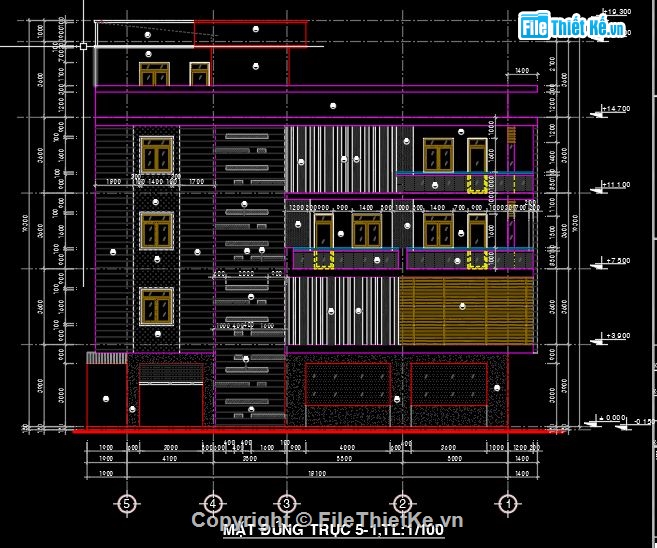 bản vẽ khách sạn,bản vẽ nhà nghỉ,file cad khách sạn,file cad nhà nghỉ 4 tầng,kiến trúc nhà nghỉ