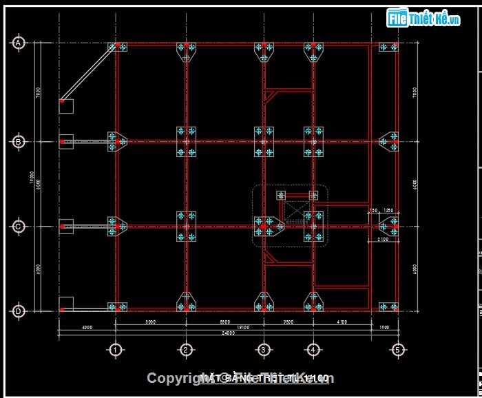 bản vẽ khách sạn,bản vẽ nhà nghỉ,file cad khách sạn,file cad nhà nghỉ 4 tầng,kiến trúc nhà nghỉ