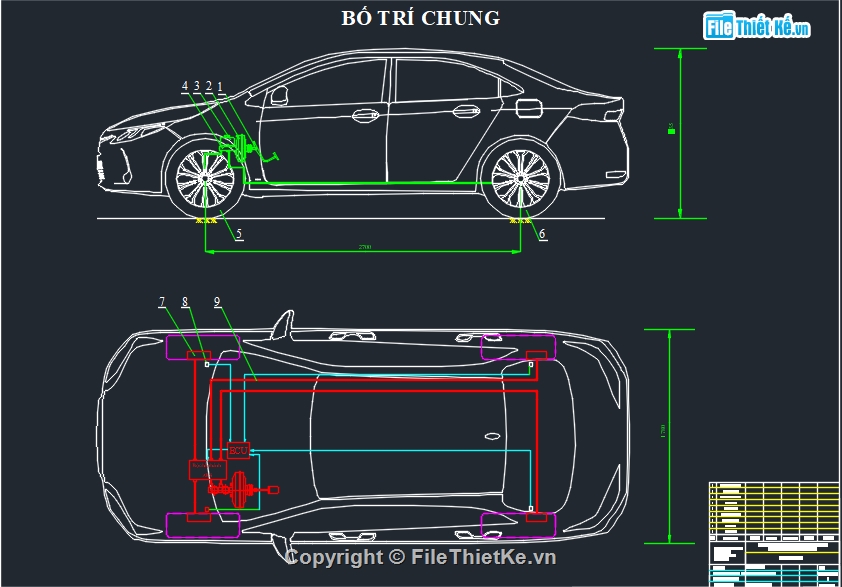 đồ án ô tô,đồ án hệ thống phanh,bản vẽ đồ án ô tô