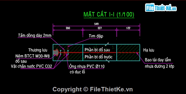 đập bể trọng lực H>23m,bể khớp nối đập BTTL,Bể khớp nối đồng