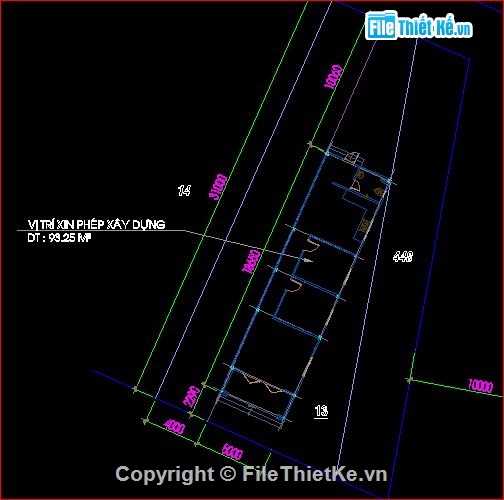 mẫu nhà trệt,nhà trệt 1 mái,nhà trệt mái dốc,nhà trệt kích thước 5 x 19m