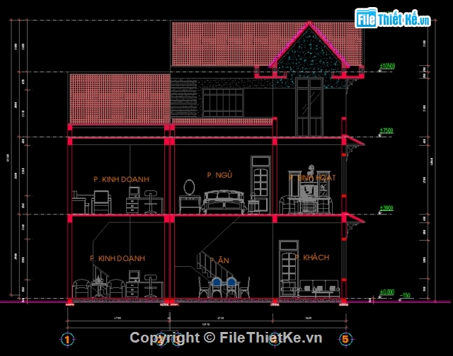 kiến trúc biệt thự,biệt thự 3 tầng,Bản vẽ biệt thự 3 tầng 8.4x12.91m,Biệt thự 3 tầng đẹp,bản vẽ biệt thự 3 tầng