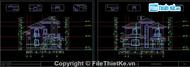 bản vẽ  biệt thự,biệt thự 2 tầng,kiến trúc biệt thự,kiến trúc 2 tầng