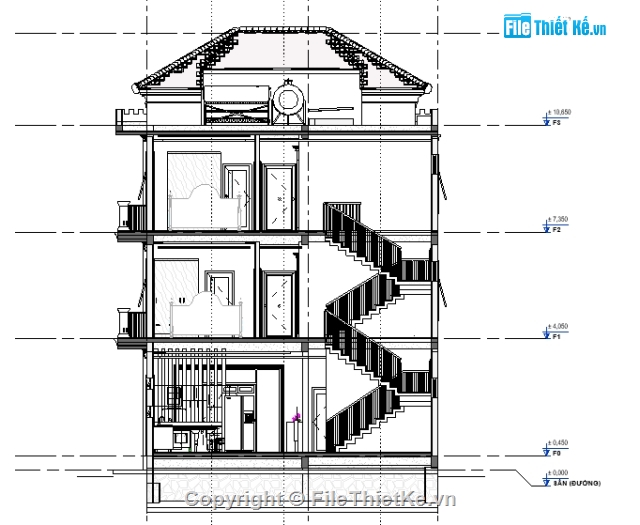 kiến trúc 3 tầng,nhà 3 tầng,bản vẽ revit biệt thự 3 tầng,biệt thự 3 tầng 9x11.2m,biệt thự 3 tầng