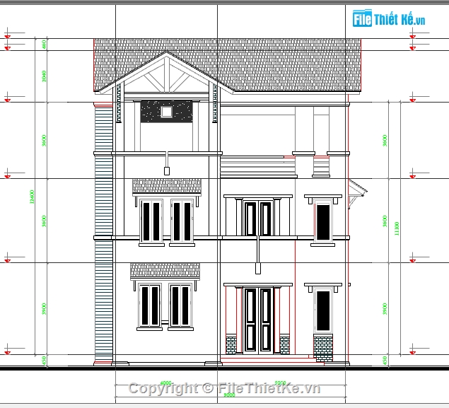 bản vẽ biệt thự 3 tầng,kiến trúc 3 tầng,thiết kế biệt thự,biệt thự hiện đại