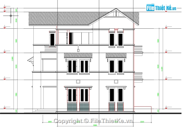 bản vẽ biệt thự 3 tầng,kiến trúc 3 tầng,thiết kế biệt thự,biệt thự hiện đại