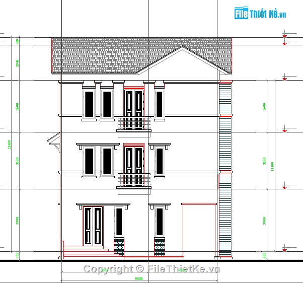 bản vẽ biệt thự 3 tầng,kiến trúc 3 tầng,thiết kế biệt thự,biệt thự hiện đại