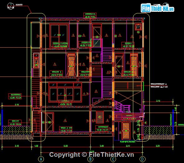 biệt thự 12x12m,kiến trúc 4 tầng,mẫu nhà 4 tầng