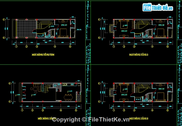 Bản vẽ kiến trúc biệt thự,kiến trúc biệt thự,biệt thự 4 tầng