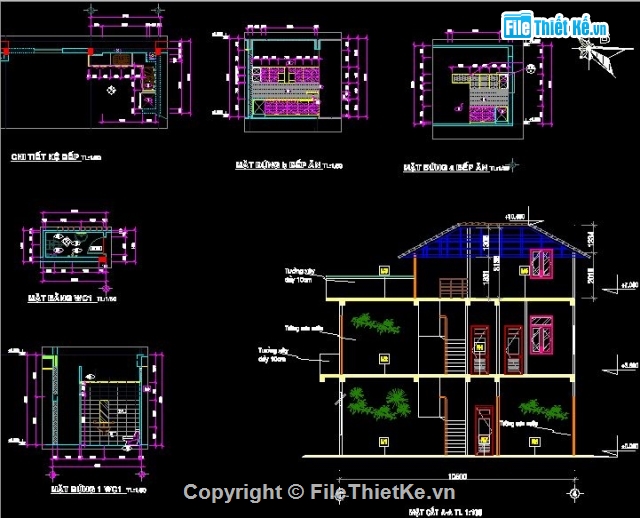 kiến trúc biệt thự,mẫu nhà chữ L,nhà L 3 tầng