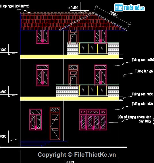 kiến trúc biệt thự,mẫu nhà chữ L,nhà L 3 tầng