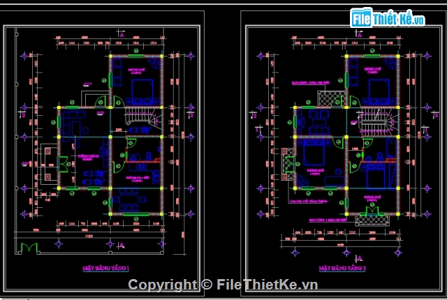 kiến trúc biệt thự,Bản vẽ kiến trúc biệt thự,biệt thự kích thước 11x12m,biệt thự cổ điển 3 tầng