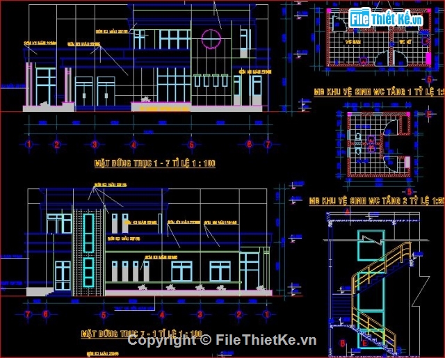 bản vẽ kiến trúc,kiến trúc bưu điện,thiết kế bưu điện
