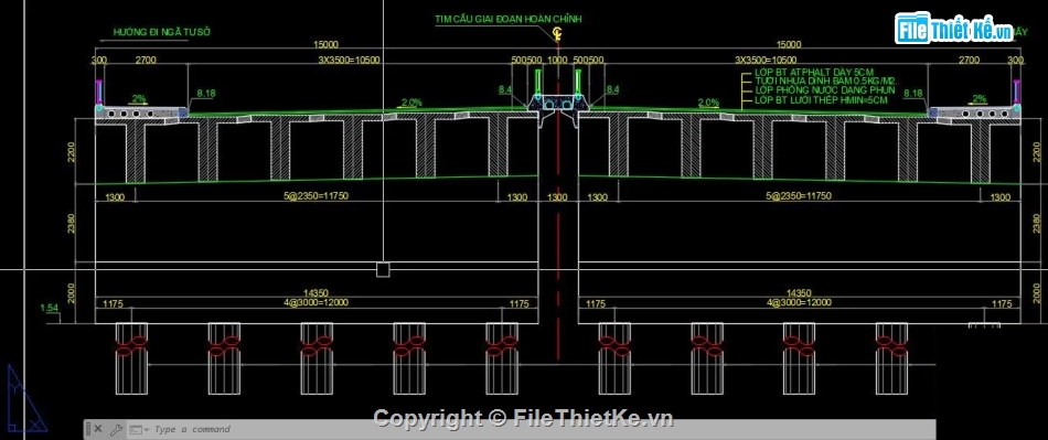 Bản vẽ,cầu vòm,Dầm T 33m