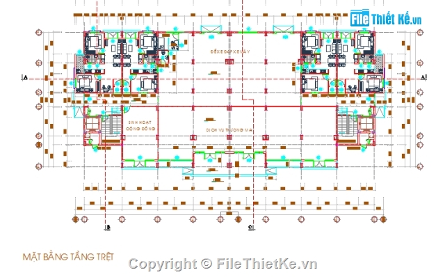 Kiến trúc,chung cư,bản vẽ chung cư,bản vẽ,chung cư 6 tầng,nhà ở xã hội