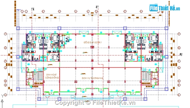 Kiến trúc,chung cư,bản vẽ chung cư,bản vẽ,chung cư 6 tầng,nhà ở xã hội