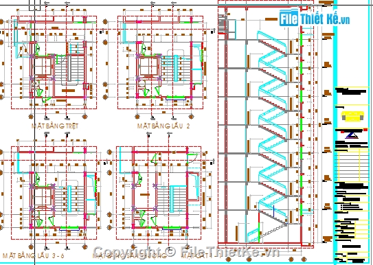 Kiến trúc,chung cư,bản vẽ chung cư,bản vẽ,chung cư 6 tầng,nhà ở xã hội