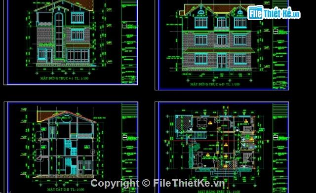 kiến trúc nhà,Bản vẽ kiến trúc nhà phố,Bản vẽ kiến trúc Nhà