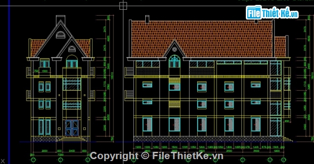 Bản vẽ nhà phố,nhà phố 3 tầng,Bản vẽ kiến trúc nhà phố