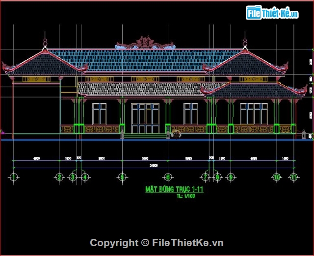 kiến trúc đình chùa,đình chùa cổ,bản vẽ kiến trúc,mẫu đình chùa đẹp