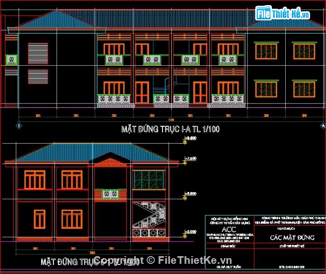 trường mẫu giáo Phú Thanh,bản vẽ trường mẫu giáo,thiết kế trường mẫu giáo