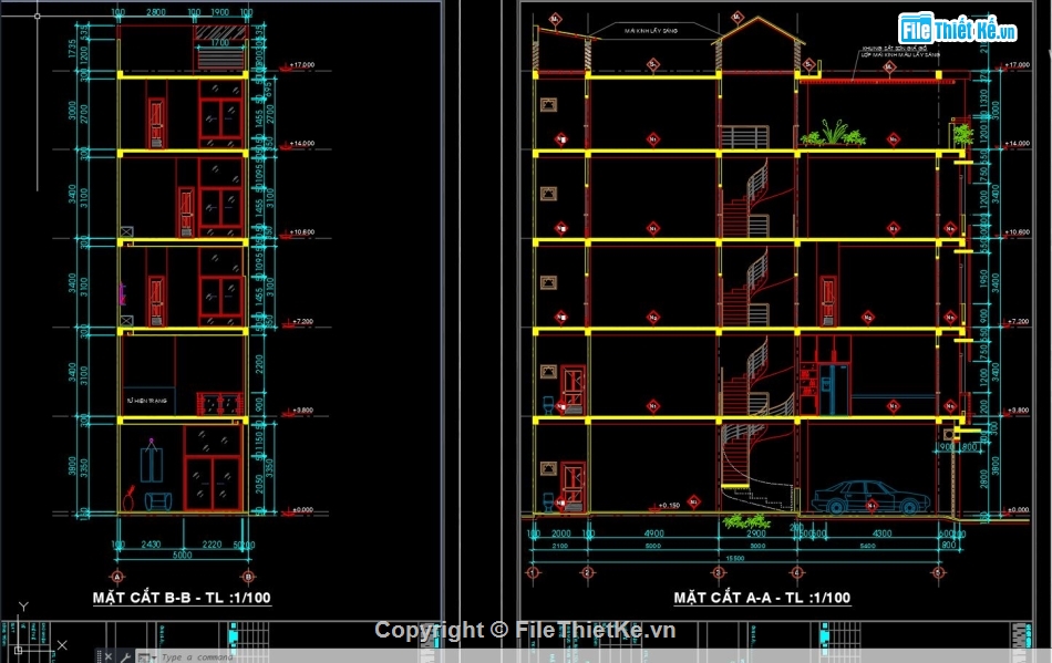 file cad nhà phố 5 tầng,cad nhà phố 5 tầng 5x15.5m,bản vẽ cad nhà 5 tầng,dwg kiến trúc nhà 5 tầng
