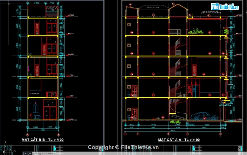 file cad nhà phố 5 tầng,cad nhà phố 5 tầng 5x15.5m,bản vẽ cad nhà 5 tầng,dwg kiến trúc nhà 5 tầng