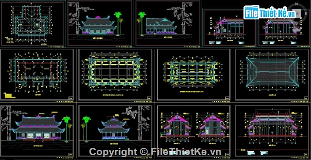 kiến trúc đình chùa,chi tiết đình chùa,kiến trúc chùa,đình chùa  vẽ,kiến trúc chùa vẽ