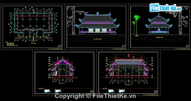 kiến trúc đình chùa,chi tiết đình chùa,kiến trúc chùa,đình chùa  vẽ,kiến trúc chùa vẽ