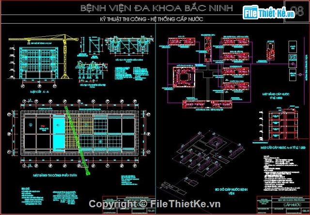 Bệnh viện đa khoa Bắc Ninh,bản vẽ bệnh viện Bắc Ninh,thiết kế bệnh viện,mẫu bệnh viện có phối cảnh