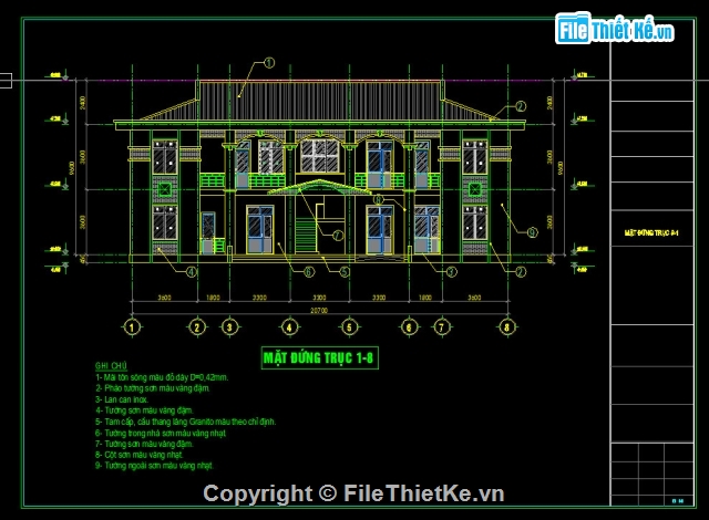 Bản vẽ trạm y tế,trạm y tế xã,kiến trúc trạm y tế xã,bản vẽ trạm y tế 2 tầng,trạm y tế 2 tầng 8.7x20.4m