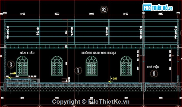 kết cấu nhà văn hóa,kiến trúc nhà văn hóa,nhà văn hóa P. Đống Đa