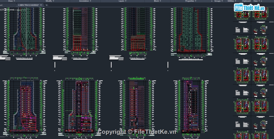 thiết kế khách sạn,bản vẽ khách sạn,file cad khách sạn 22 tầng,file cad khách sạn