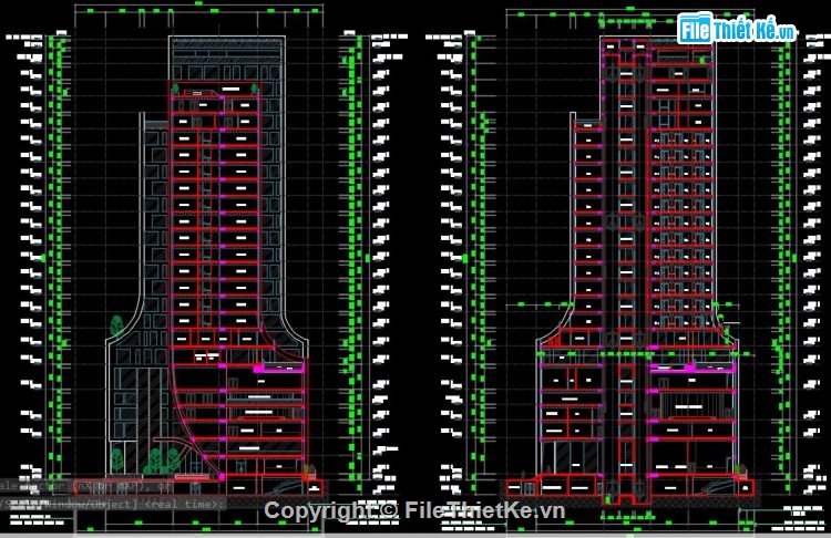 thiết kế khách sạn,bản vẽ khách sạn,file cad khách sạn 22 tầng,file cad khách sạn