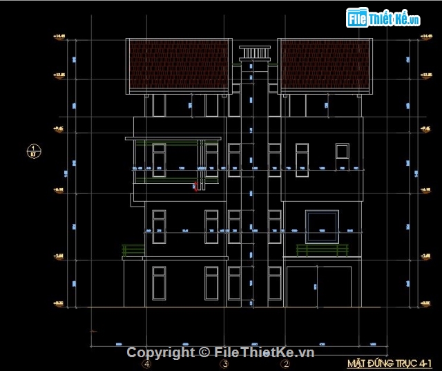 mẫu nhà 4 tầng,bản vẽ nhà 4 tầng,thiết kế nhà 4 tầng đẹp