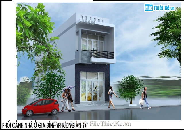 Nhà dân 5x11m,nhà 2 tầng phối cảnh,mẫu nhà 2 tầng đẹp