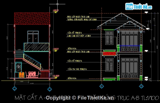 kiến trúc 2 tầng,kiến trúc 2  tầng,kiến trúc  nhà 2 tầng,nhà 2 tầng,nhà 2 tầng kích thước 6m x 13m