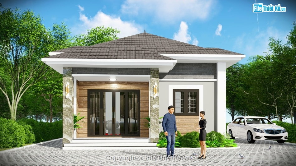 nhà cấp 4 mặt tiền 7m,nhà cấp 4 kích thước 7.5x10m,nhà cấp 4 mái nhật