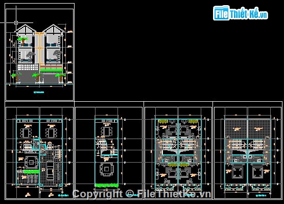 Bản vẽ,nhà 3 tầng,kiến trúc 3 tầng